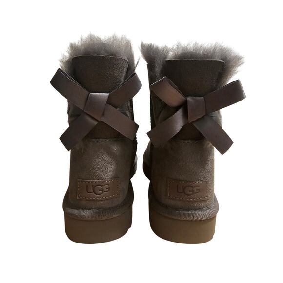Ugg W Mini Bailey Bow II Grey Size 6 US Women's 1016501 - Picture 4 of 8